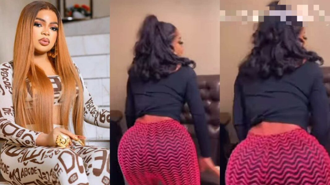 "Man wey get sense; e like him life" – Netizens claim Bobrisky is wearing fake bum pad as video causes buzz