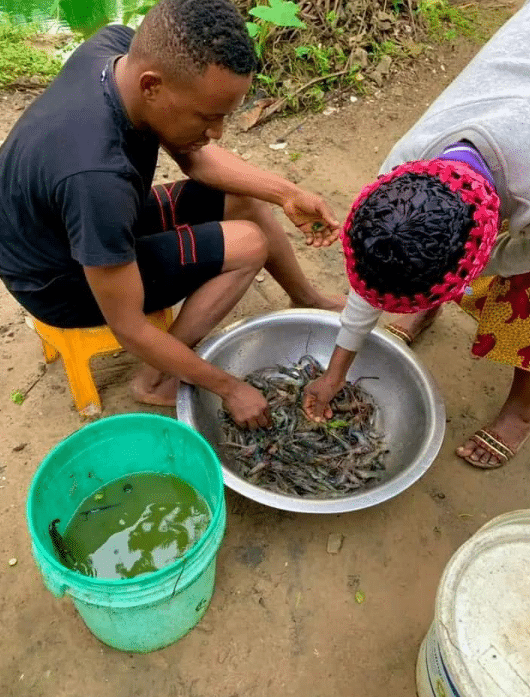 Man stuns many as he shows off his massive shrimp farm