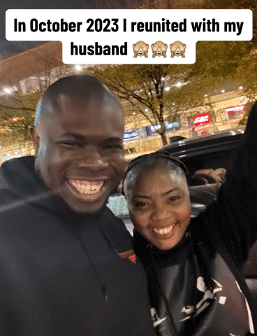 Lady over the moon as she finally gets visa, travels to Canada, reunites with husband after 2 years