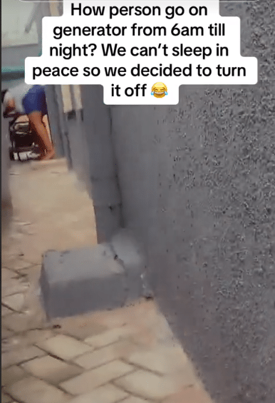 ;ady neighbor's generator