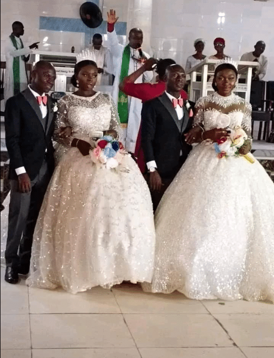 Twins brothers marry twin sisters same day in ebonyi; Photos melt hearts