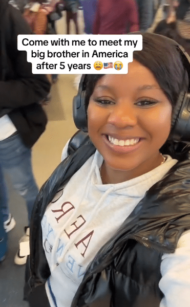 "After 5 years" - Nigerian lady over the moon as she relocates to America to reunite with brother after years of separation