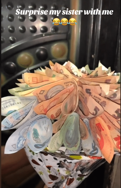 lady money bouquet sister