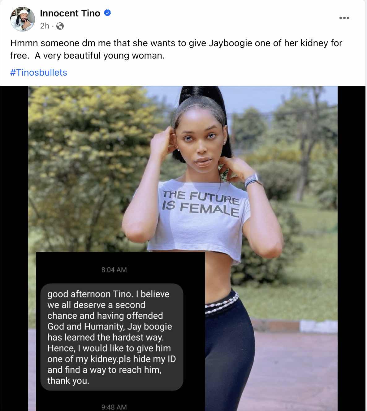 Outrage as lady allegedly offers to donate kidney to ailing Jay Boogie