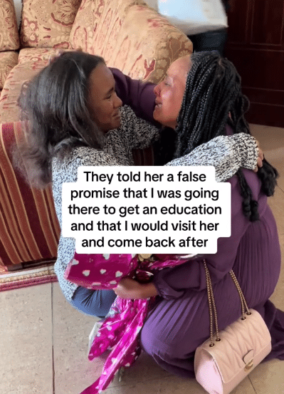 "After years of trauma" - Lady weeps tears of joy as she finally reunites with her biological family after 15 years of separation