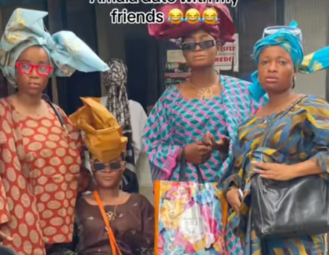 lady TikTok native attire Amala date friends