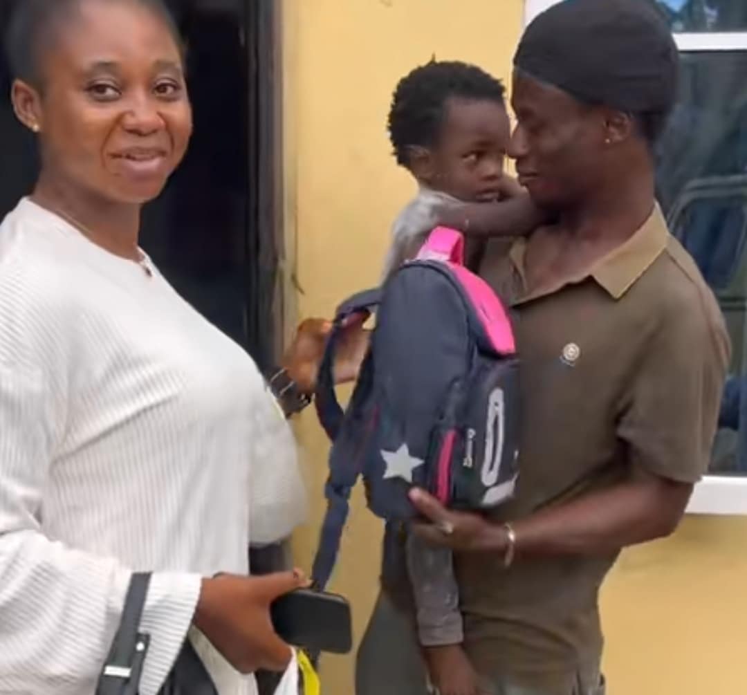 Nigerian man abandoned by wife receives ₦84k cash gift, child's education pledge from helper, video wows many