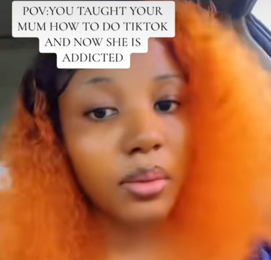 "She's now addicted" - Nigerian mom's video with officer-inspired moves causes stir as daughter introduces her to TikTok