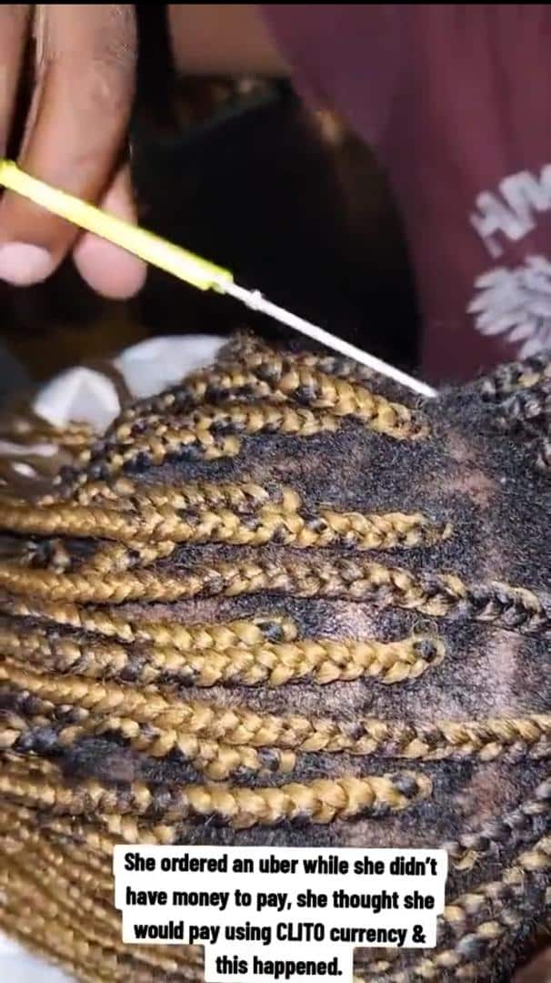 Driver cuts off braids of slay queen after booking ride without money