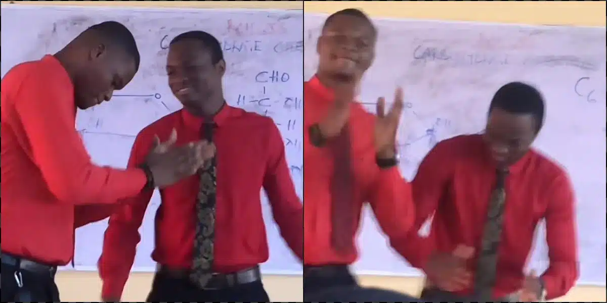 "This is fun" - ABUAD lecturer causes a stir as he makes noisemakers dance to entertain class