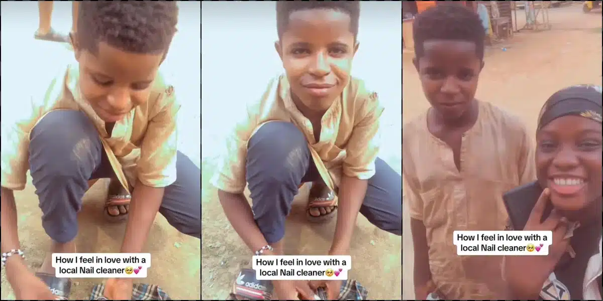 Lady falls in love with her nail cleaner, flaunts him on social media