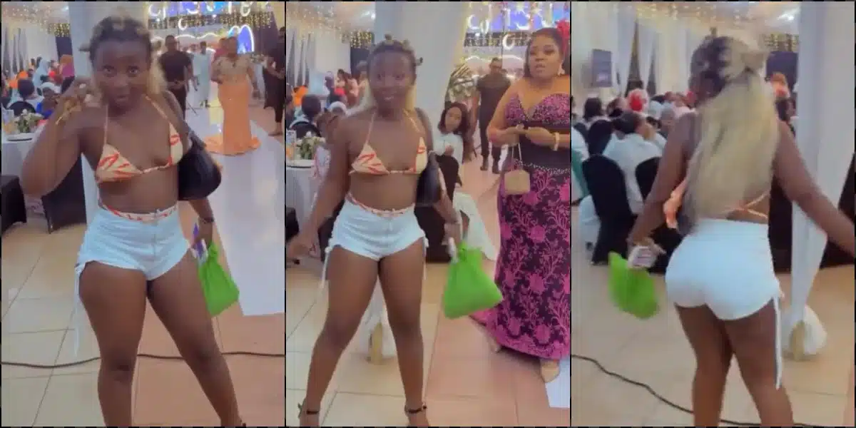 Lady's outfit to wedding reception sparks outrage