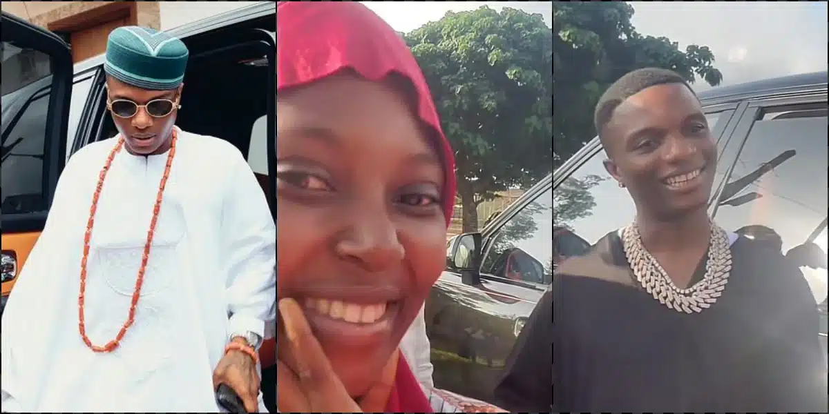 Lady overjoyed after closeup video with Wizkid in Ijebu Ode