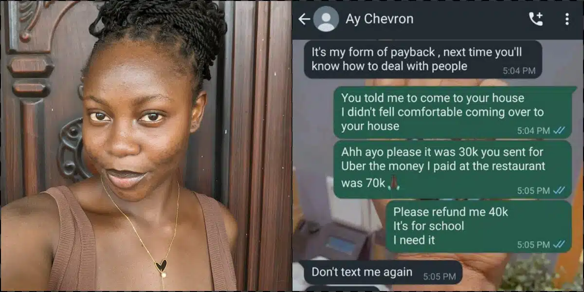 Drama as man refuses to pay N70K for food on first date, accuses lady of N30K fraud