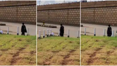 "Is he an Orphan? " - Young man walks home alone after finishing school in his graduation gown