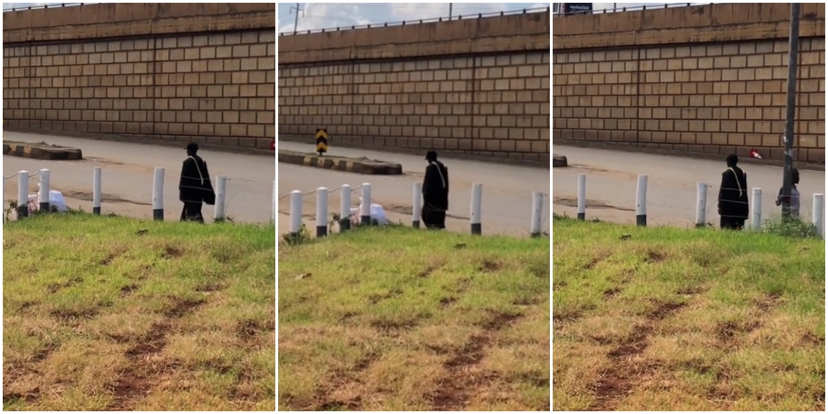 "Is he an Orphan? " - Young man walks home alone after finishing school in his graduation gown