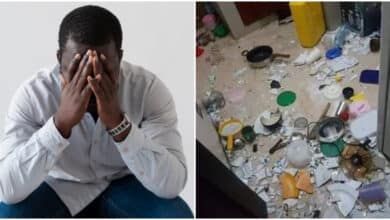 "You thought I went to cheat" - Man shocked as his one-month girlfriend destroys apartment upon his return from a business trip