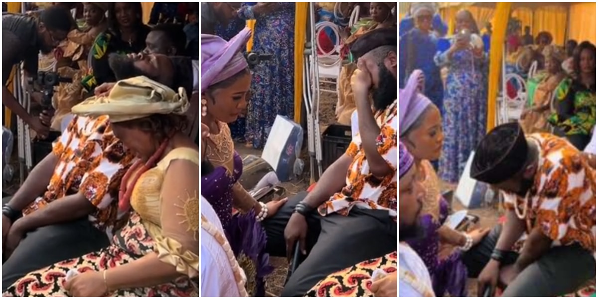 "This is too emotional" - Video of groom gazing at bride, her mother, and brother as they all burst into tears goes viral