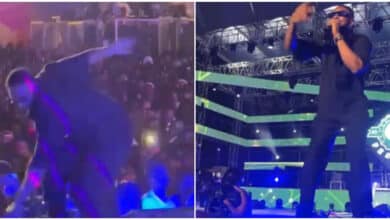 Cross falls from stage while performing at Davido’s concert