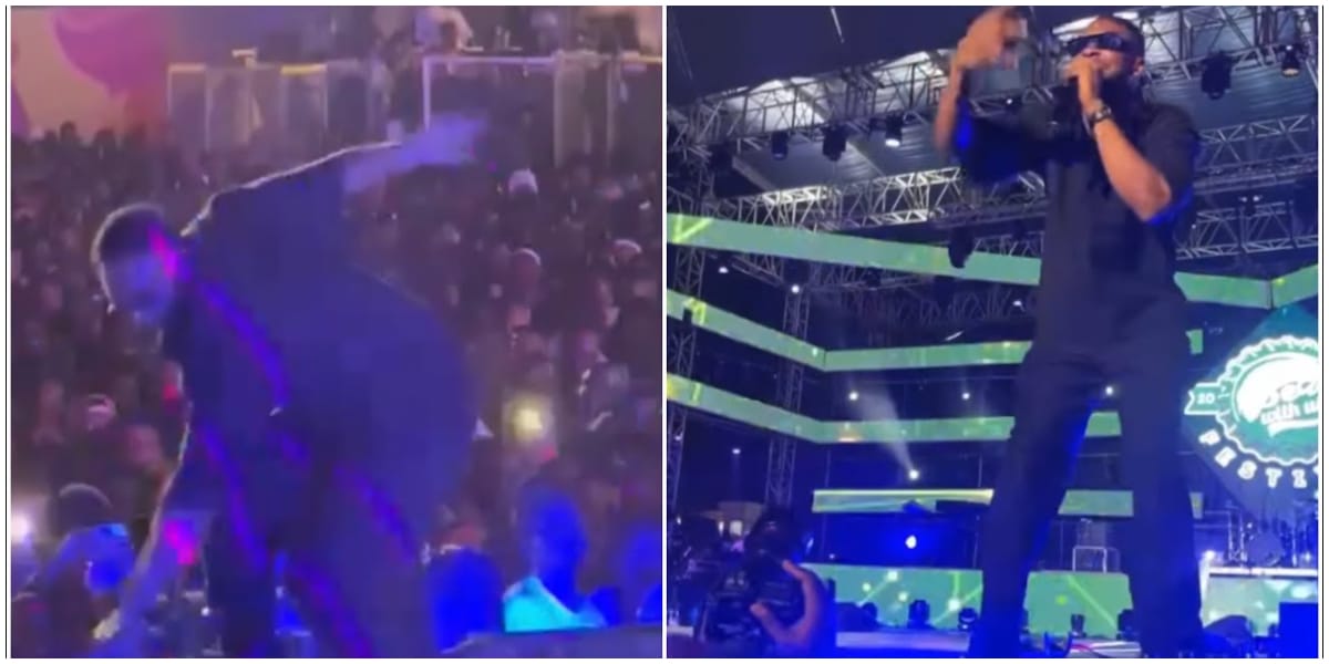 Cross falls from stage while performing at Davido’s concert