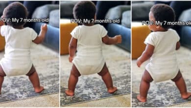 Video of 7-month-old baby standing on his own goes viral