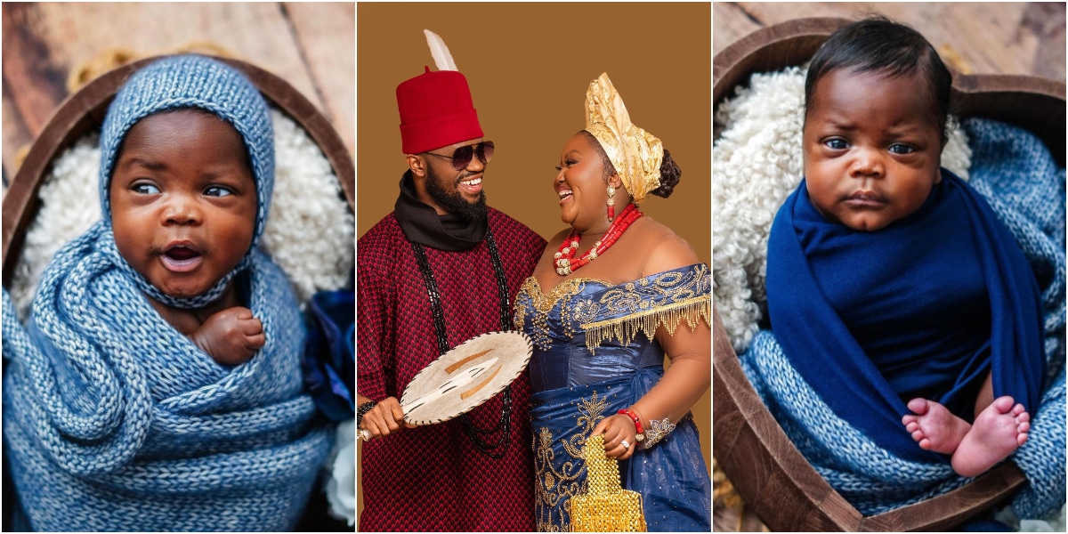 Stan Nze and wife, share first photos of their new bundle of joy