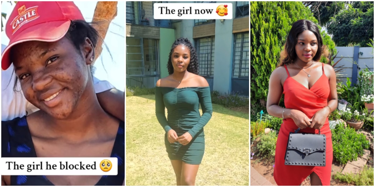 "He's regretting now" - Lady stuns many with her transformation after being dumped by boyfriend over skin issue