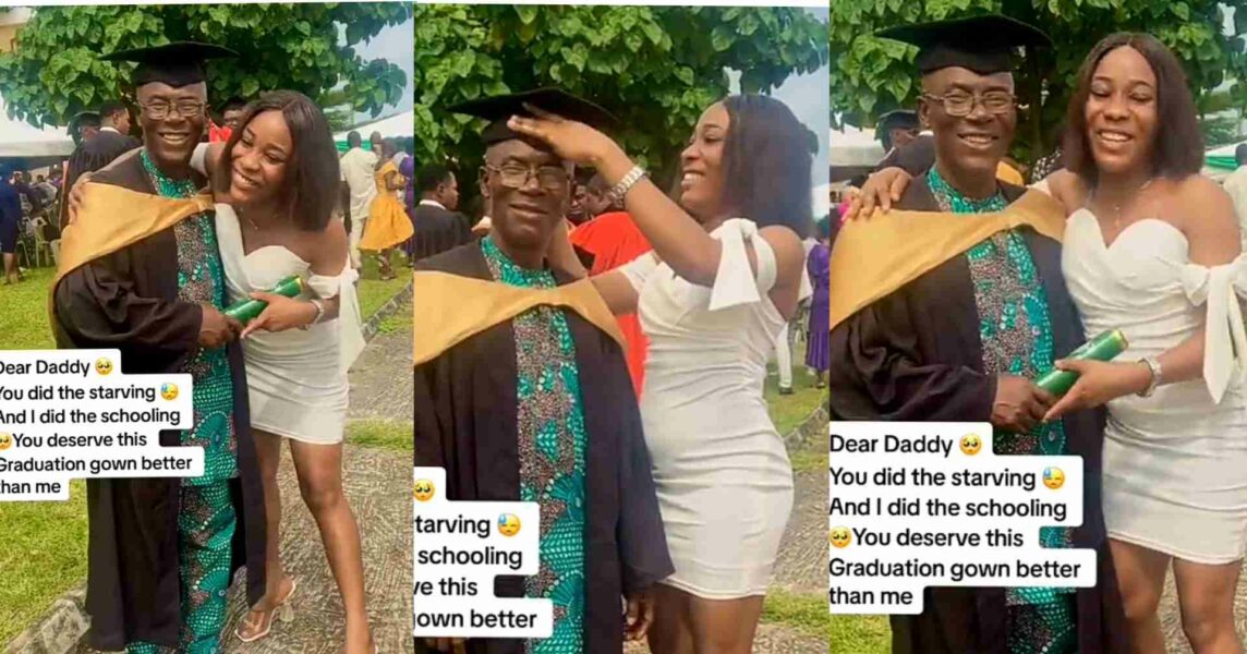 Lady father appreciates education