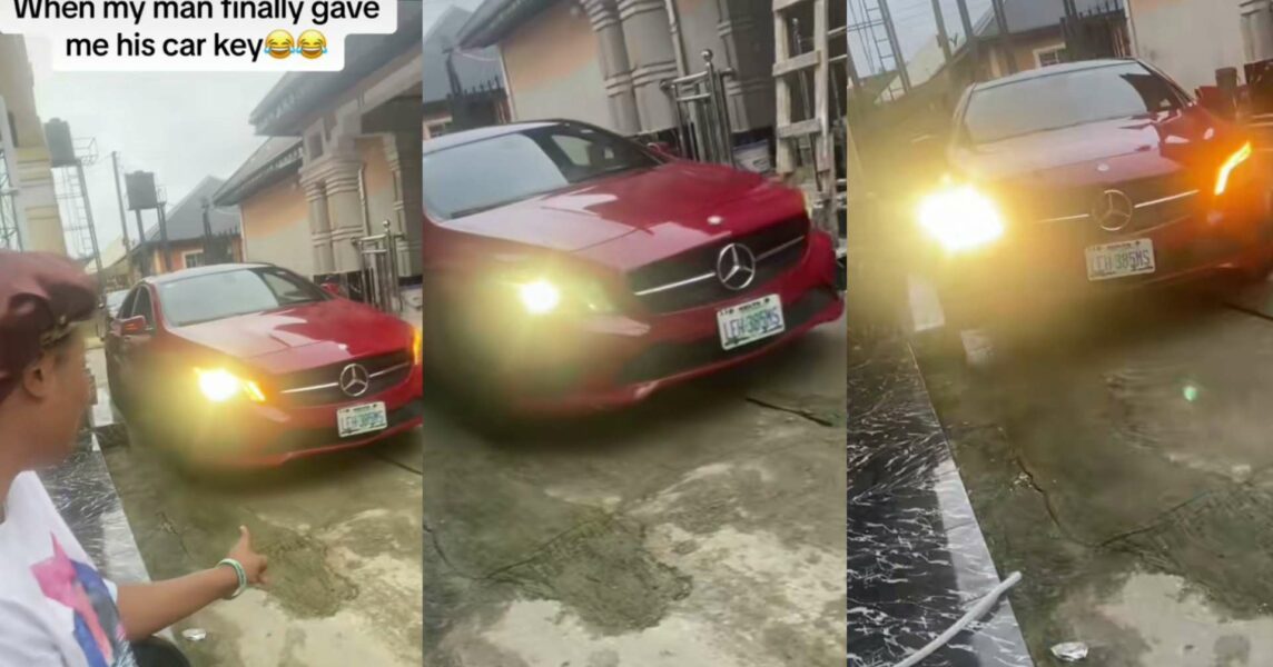 Lady boyfriend's Mercedes Benz crashes