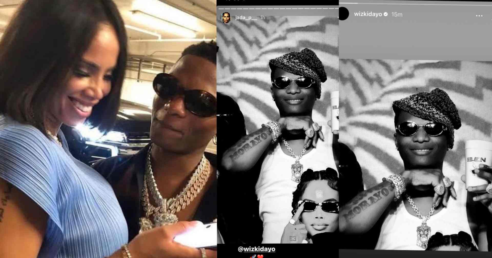 Buzz as Wizkid crops out Jada P from photo they took together
