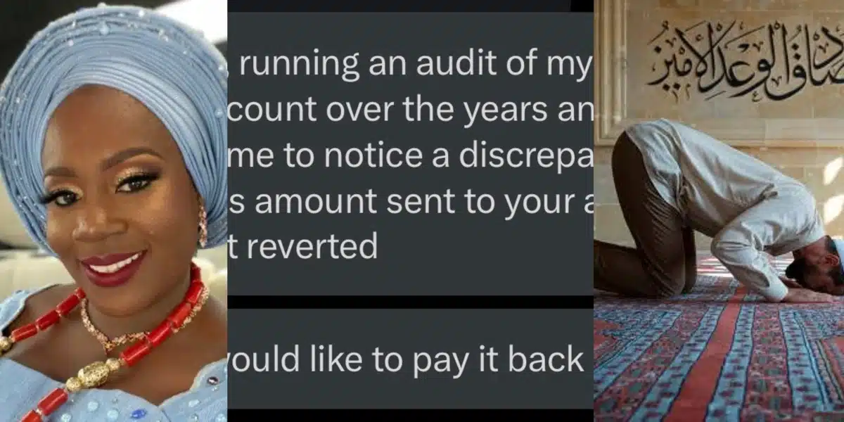 Business woman expresses gratitude as man repays her for transaction he made in 2021 which was mistakenly reverted to his account