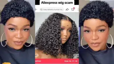 “Maybe you told them you studied law” — Reactions as lady shows off wig she got from Ali express