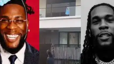 “Such a kind man” — Reactions as Burna Boy checks on his neighbor’s daughter to make sure she’s safe