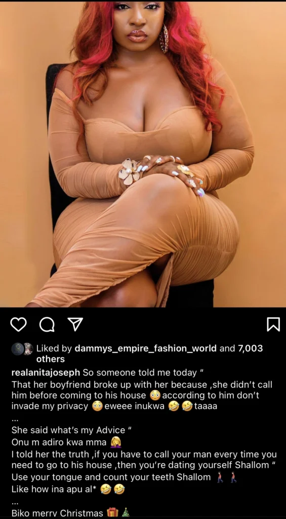 “If you have to call your man before you visit his house you’re dating yourself” — Anita Joseph advises 