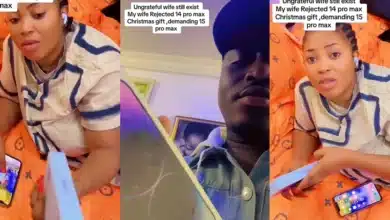 “Una dey marry rubbish” — Netizens react as wife rejects iPhone 14 Pro Max her husband got her