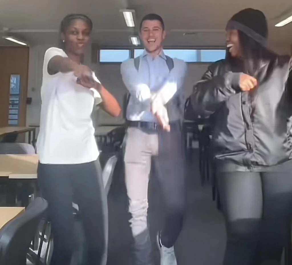 “It can never be Nigerian lecturers” — Reactions as lady shares video of her UK lecturer joining in her TikTok video 
