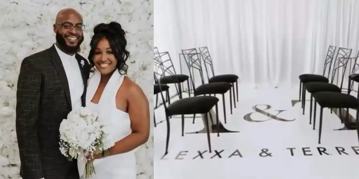 American couple shock many as they organize their wedding in their sitting room with only 9 guests