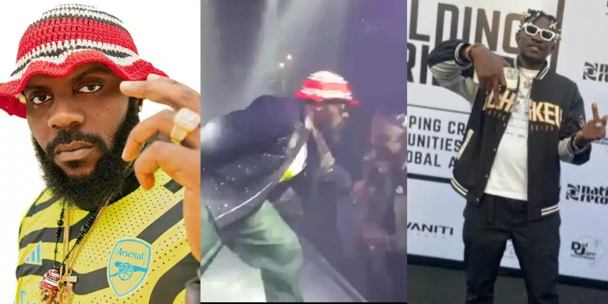 “Zero joy” — Reactions as Odumodu Blvck brutally snatch microphone from hypeman