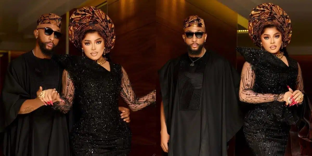 “Na baby bump pics we need next” — Reactions as Bobrisky shares couple pictures with new man