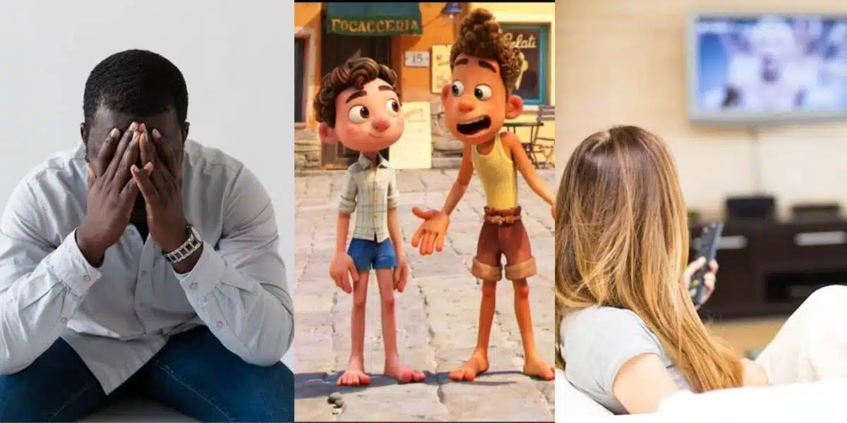 “Na last born you go marry” — Reactions as man cry out over his 37 year old wife watching too much cartoons