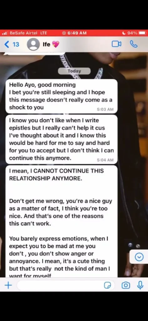 Man sheds tears as girlfriend breaks up with him because he is too “nice”
