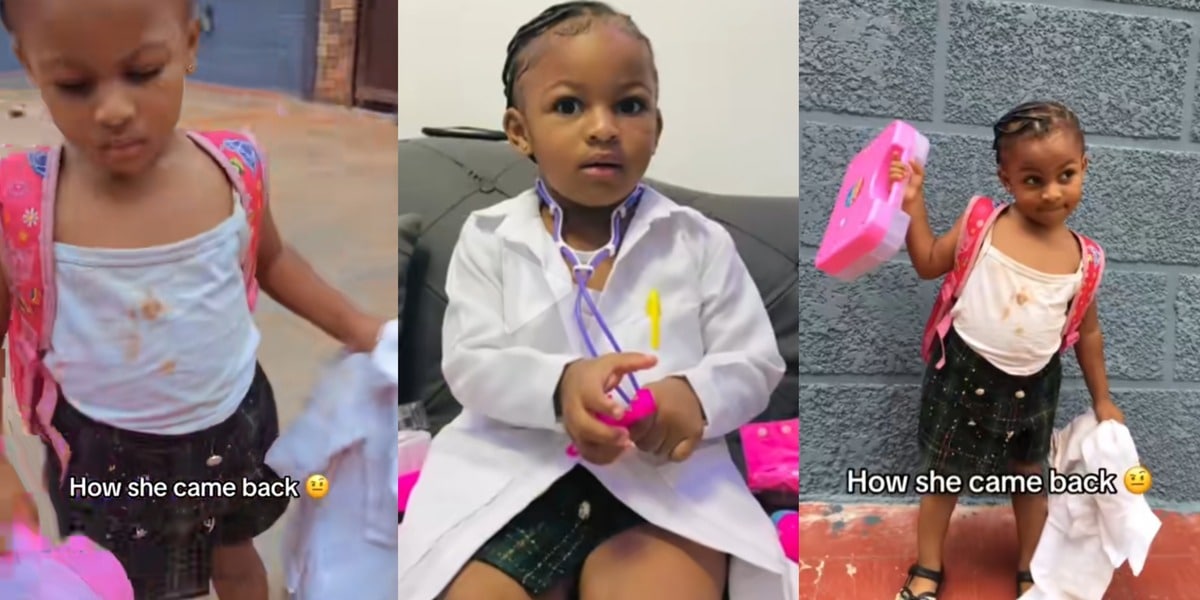 "Doctor is traumatized" - Mother causes stir, shows how her daughter dressed to school for career day versus her return