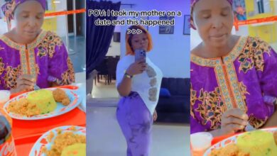 "My mother put God first" - Lady expresses shock as mother prays before eating food at an eatery while on a date