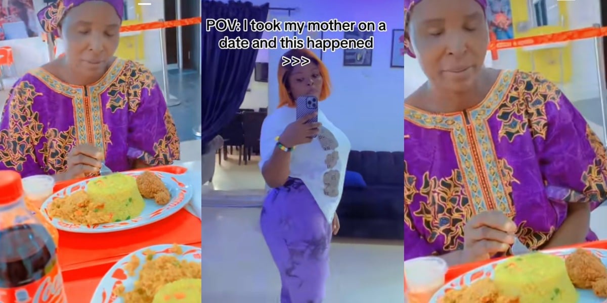 "My mother put God first" - Lady expresses shock as mother prays before eating food at an eatery while on a date