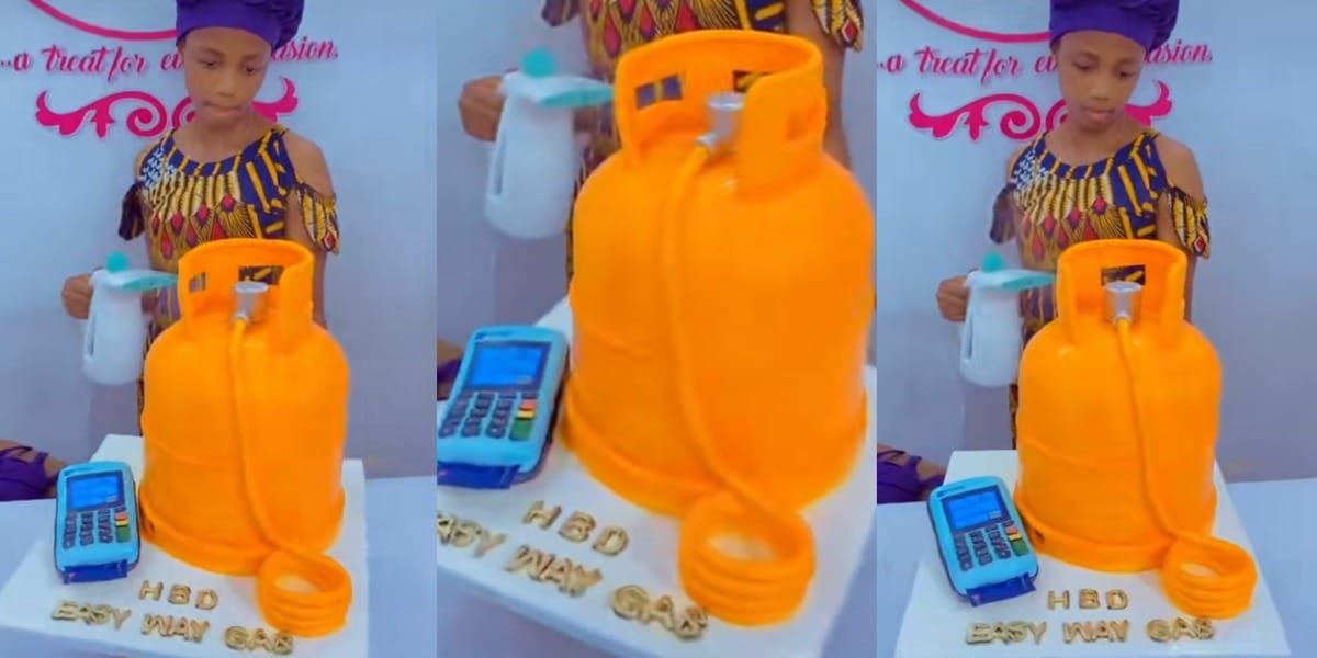 "‎This is big creativity" - Talented Nigerian baker receives praise with realistic gas cylinder and P.O.S machine cakes