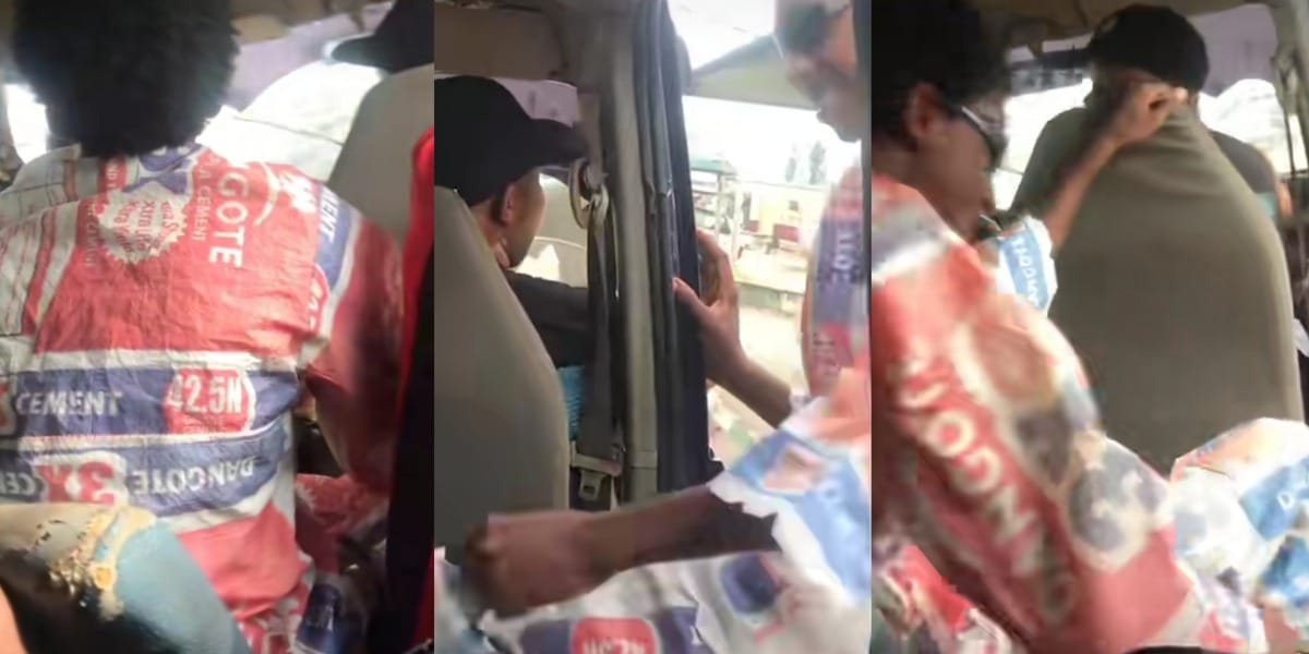 "Dangote ambassador" - Nigerian man causes stir as he stuns in shirt and trouser made with Dangote cement bag