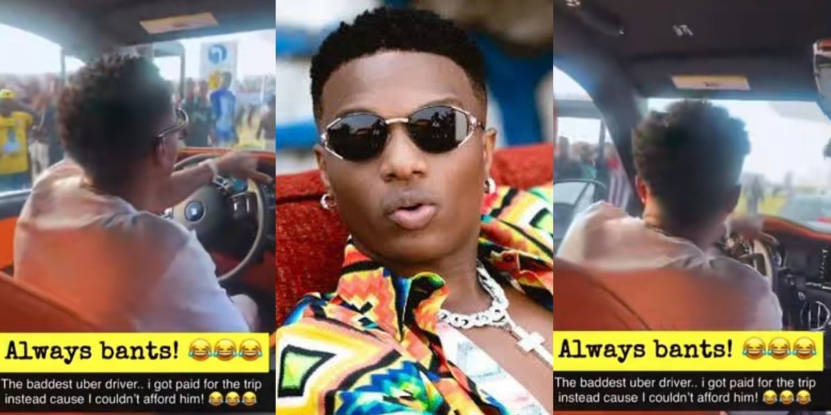 "Hi sir, stop my trip" - Wizkid turned into Uber driver by beautiful lady