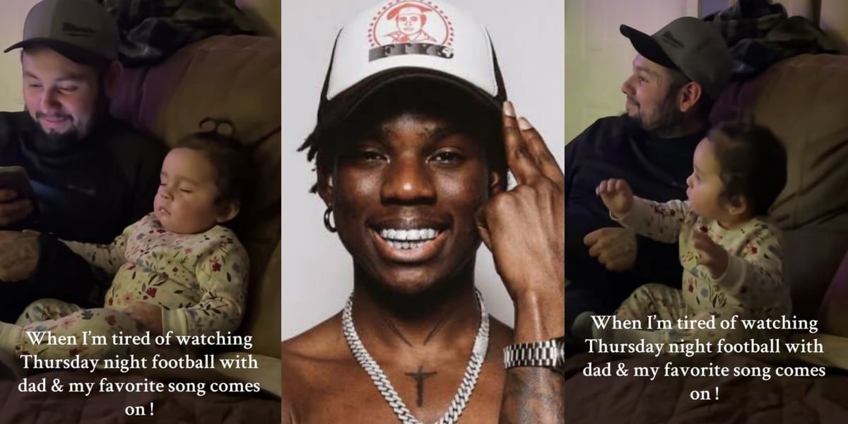"That’s hilarious" - Sleeping little girl wakes up instantly and dances as Rema's song, 'Calm Down' plays