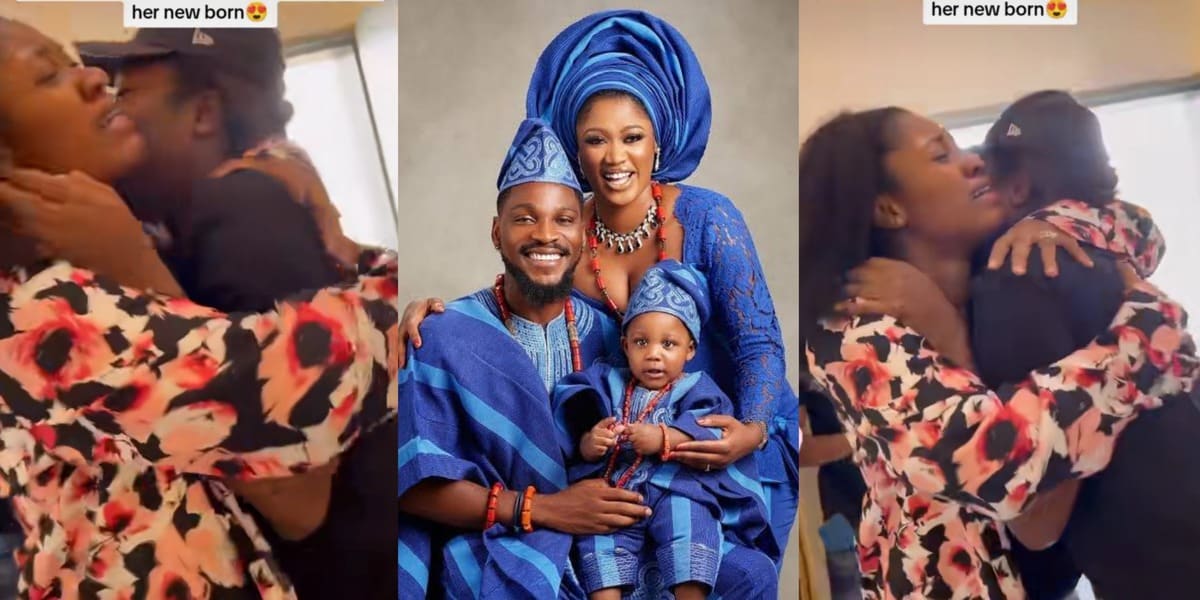 Tears of joy as Tobi Bakre's wife surprises her sister with her newborn 