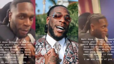 "You're a good brother" - Burna Boy's sister, Ronami, praises him as he carries her on his back after Berlin show 